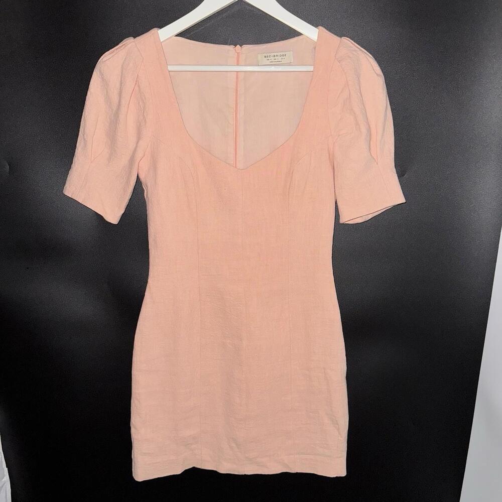 Bec and Bridge Peach  Cotton Ramie Mini Dress Women 2 But Fits Xxs 0